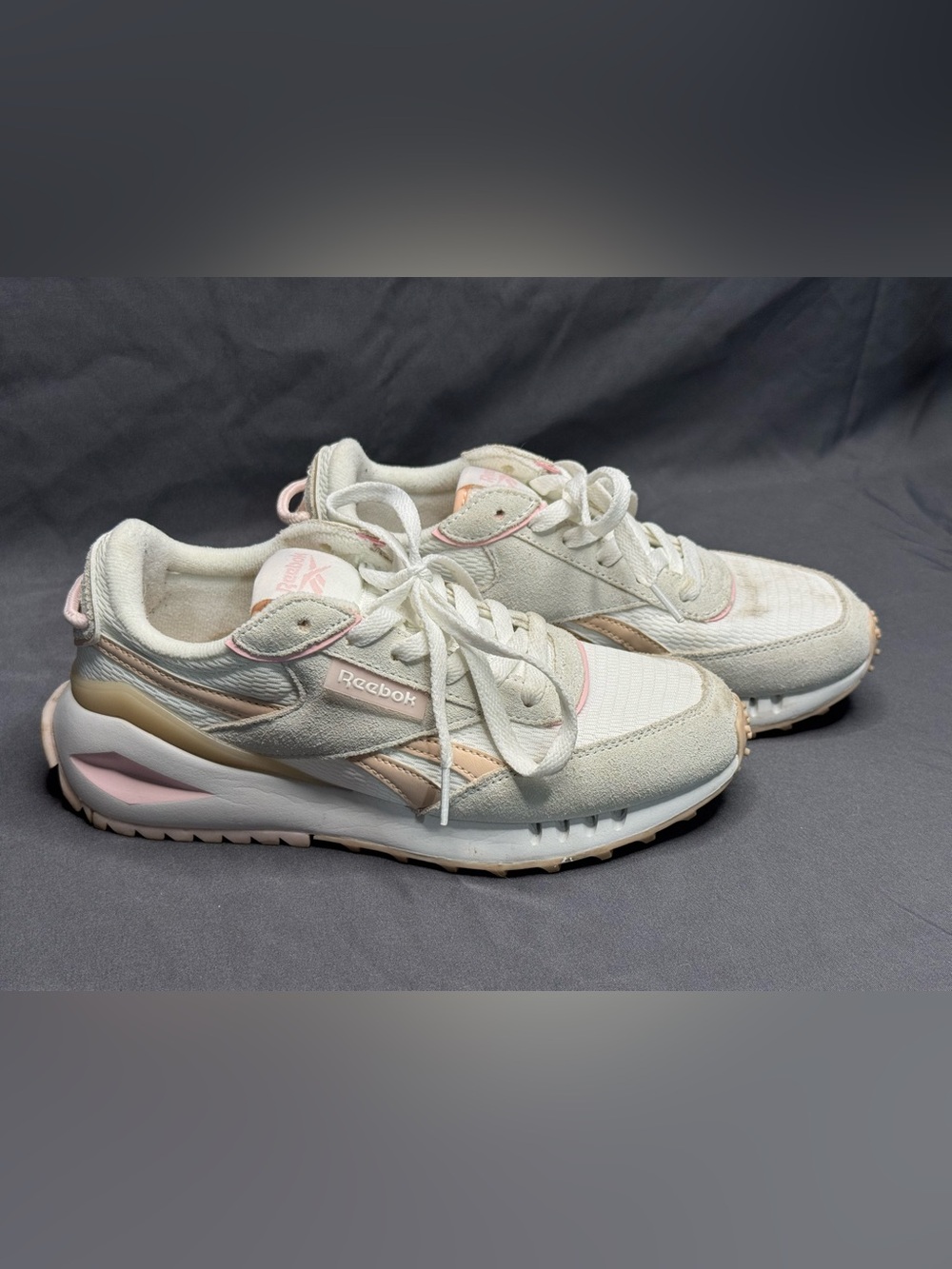 Reebok Forte Racer Women's Athletic Sneakers Cream Blush Pink Size 7